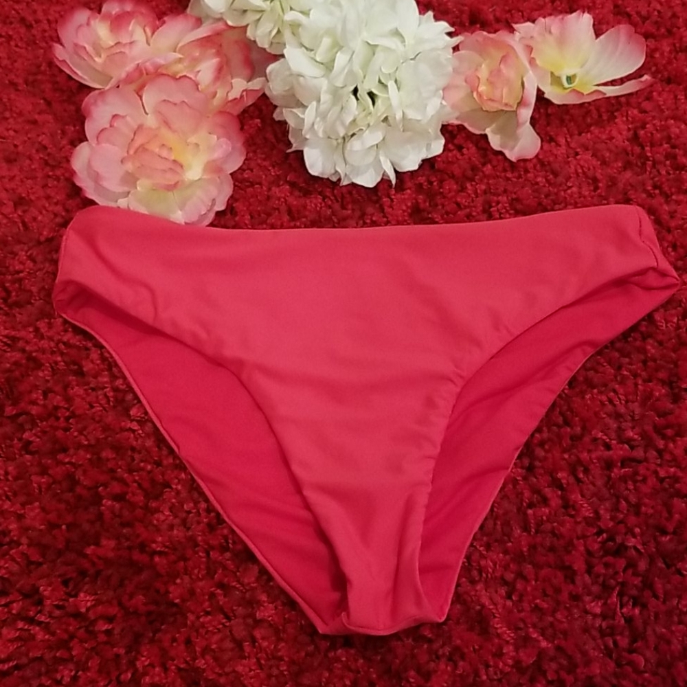 NWOT WYB Red Semi High Waisted Bikini Bottom-Small